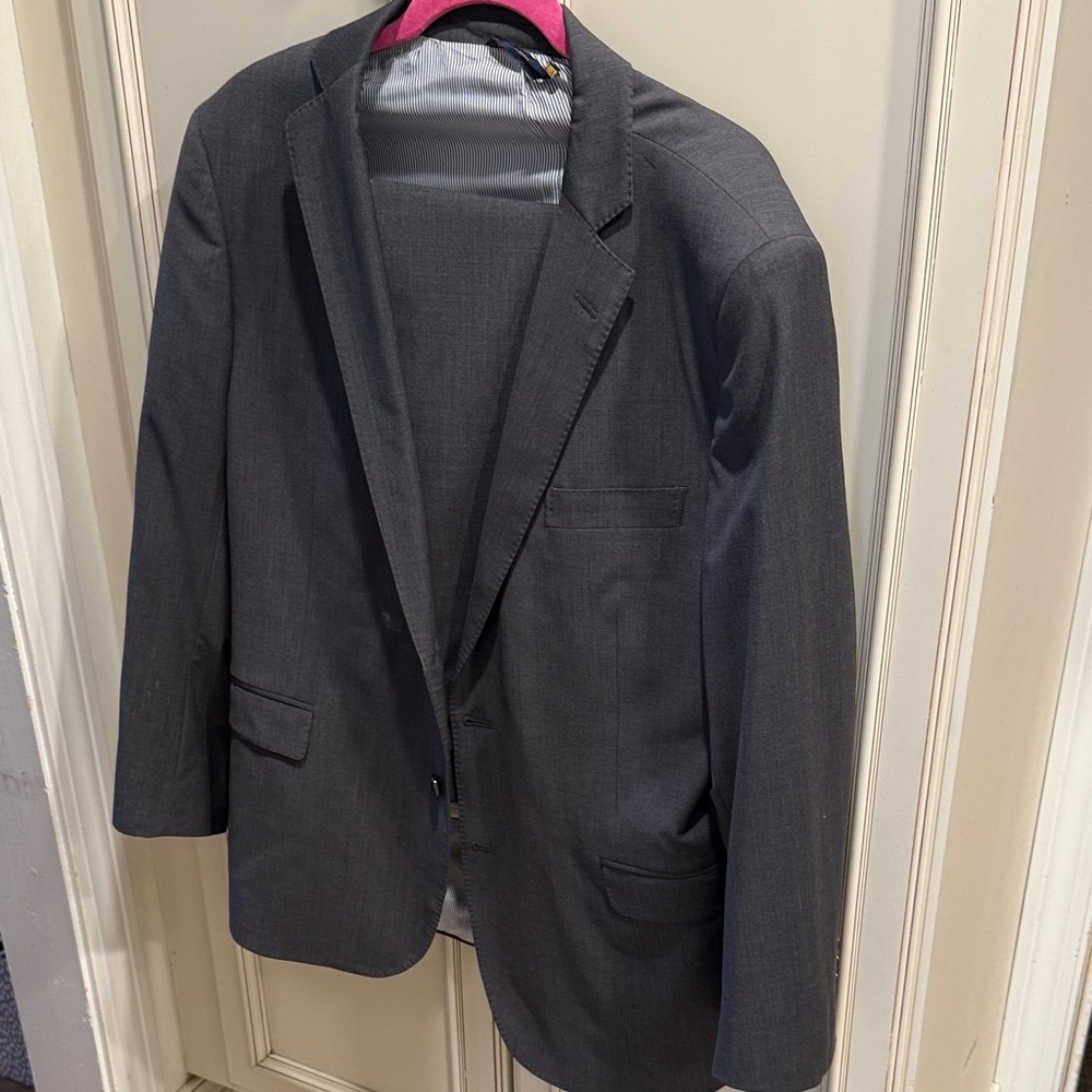 Brooks Brothers Grey  Label Suit with Gold Embroidered Logo